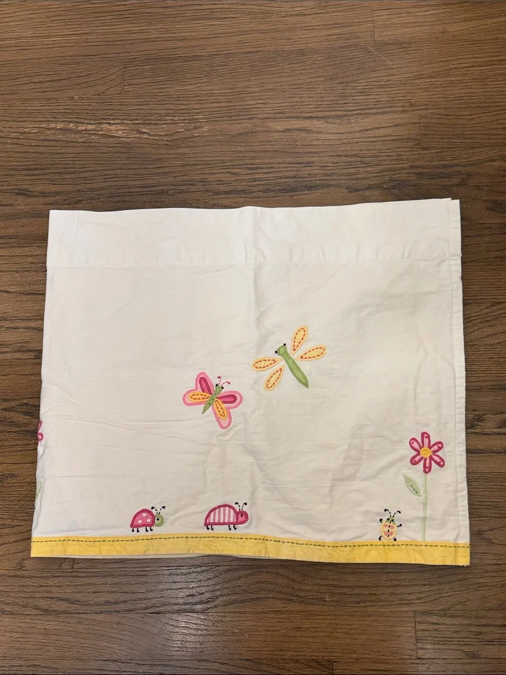Pottery Barn Kids Pink and Yellow Floral & Butterfly Embroidered Valances
